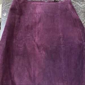 SAVANNAH Vintage Leather Plum purple skirt 6